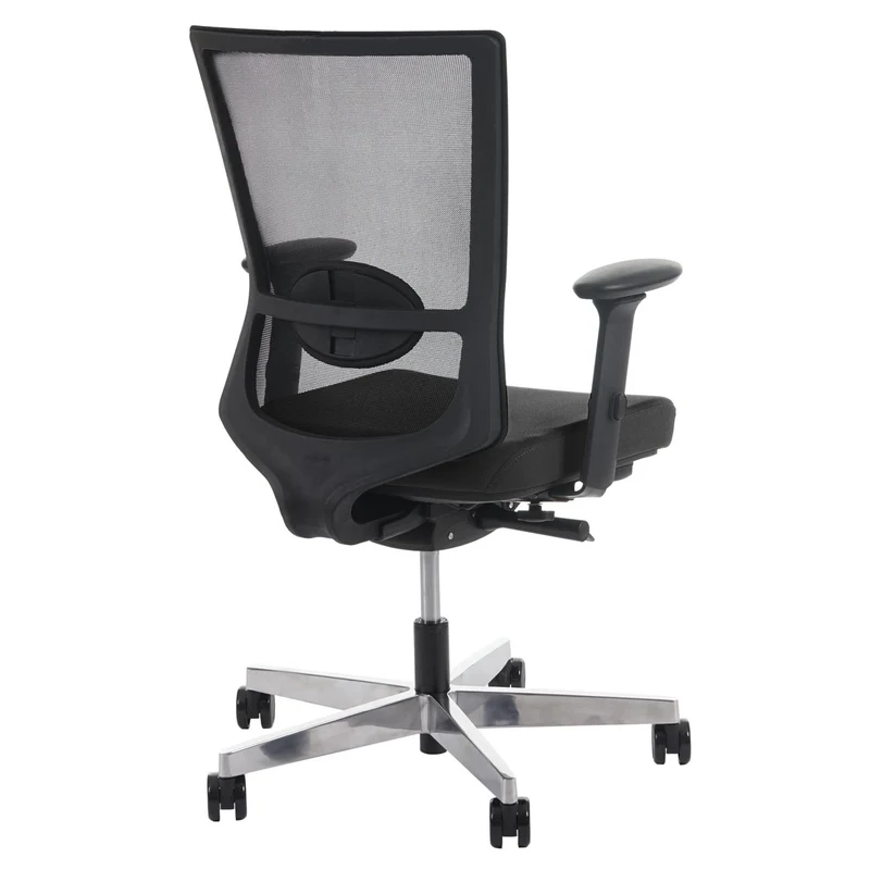 Chaise de bureau ergonomique fonction bascule avec accoudoirs en tissu mesh noir 04_0001889
