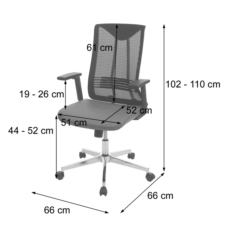 Chaise de bureau ergonomique pivotante avec accoudoirs en tissu mesh bleu-gris 04_0001884