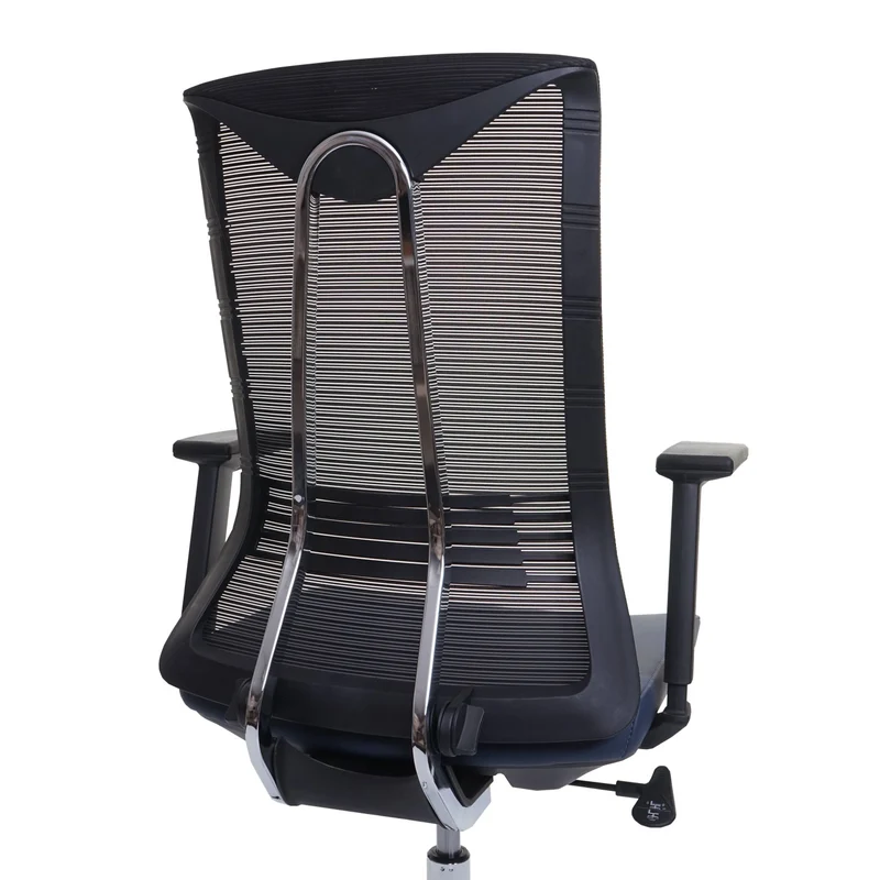 Chaise de bureau ergonomique pivotante avec accoudoirs en tissu mesh bleu-gris 04_0001884