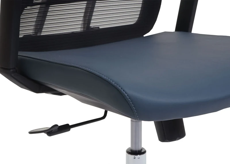 Chaise de bureau ergonomique pivotante avec accoudoirs en tissu mesh bleu-gris 04_0001884