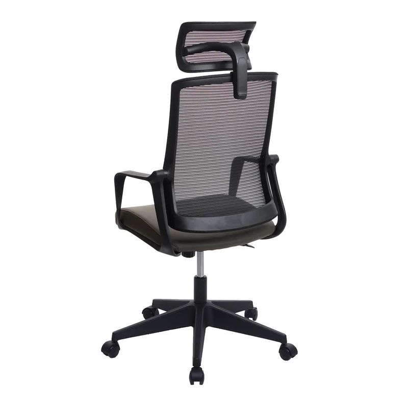 Fauteuil de bureau ergonomique pivotante avec accoudoirs et dossier en tissu mesh olive vert 04_0001883