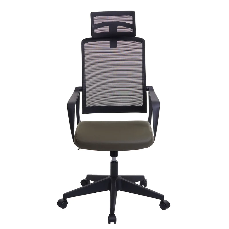 Fauteuil de bureau ergonomique pivotante avec accoudoirs et dossier en tissu mesh olive vert 04_0001883