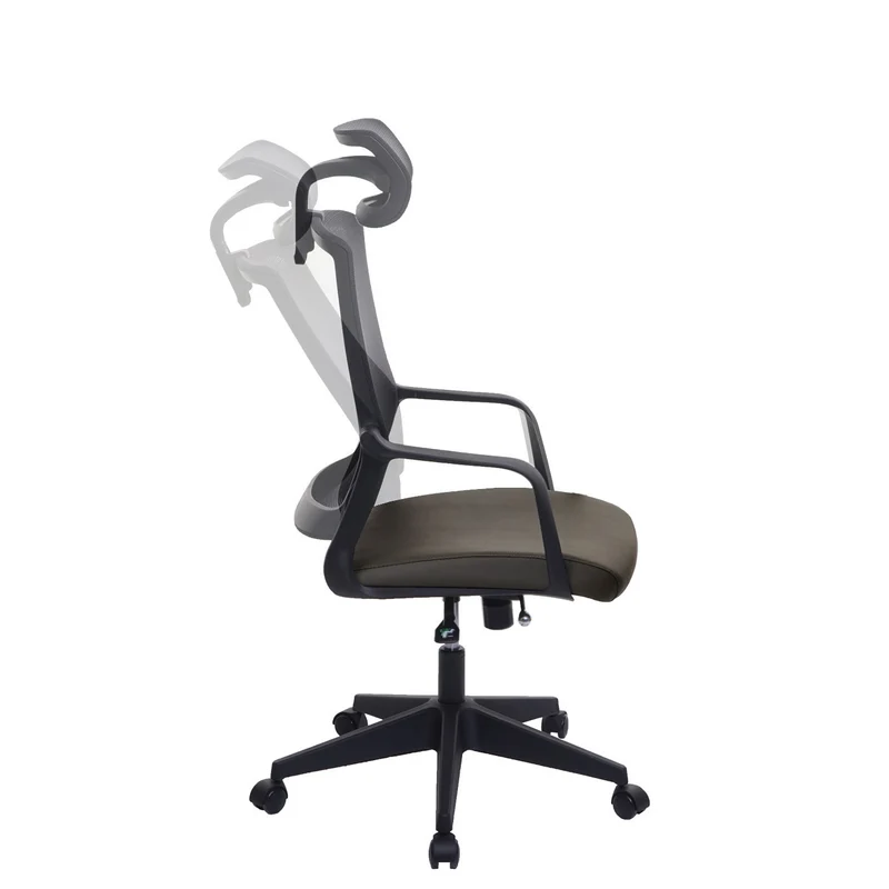 Fauteuil de bureau ergonomique pivotante avec accoudoirs et dossier en tissu mesh olive vert 04_0001883