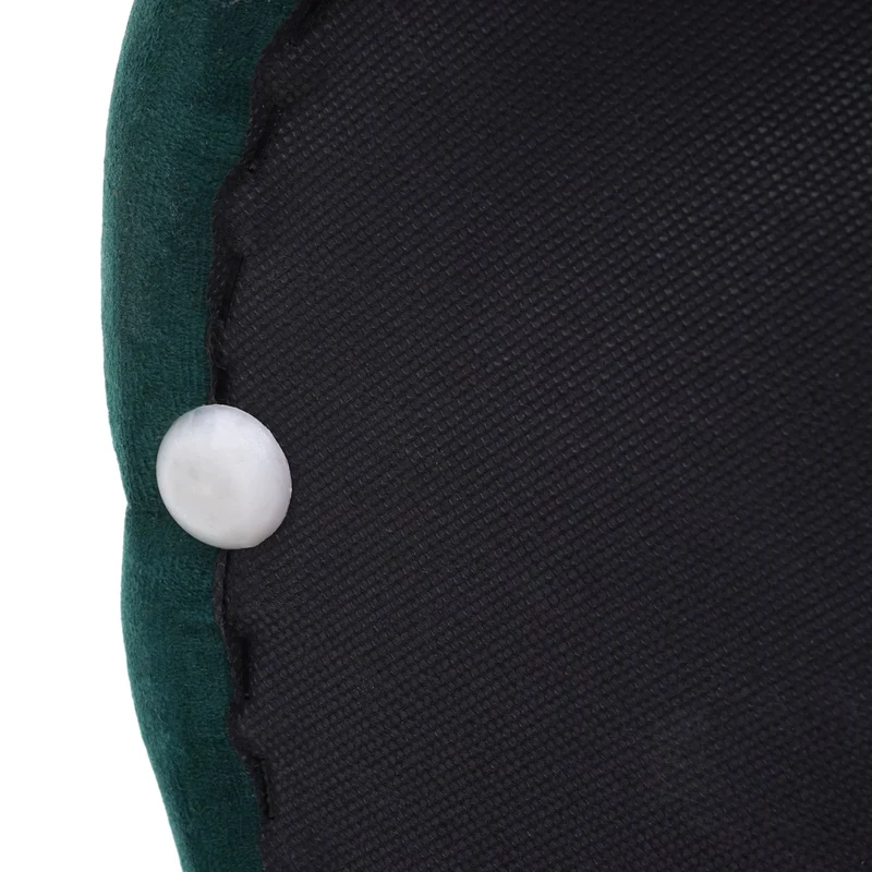 Tabouret pouf repose-pieds style ottoman 42x39cm velours vert foncé 04_0005337