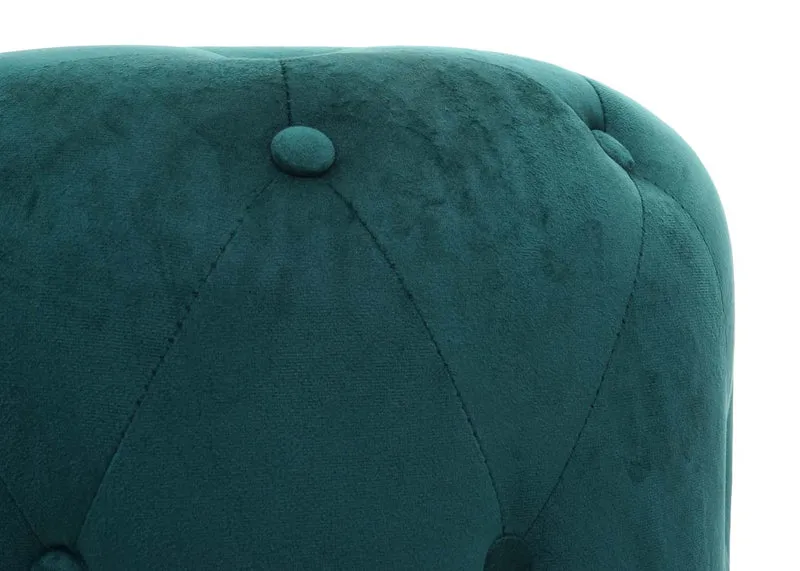 Tabouret pouf repose-pieds style ottoman 42x39cm velours vert foncé 04_0005337