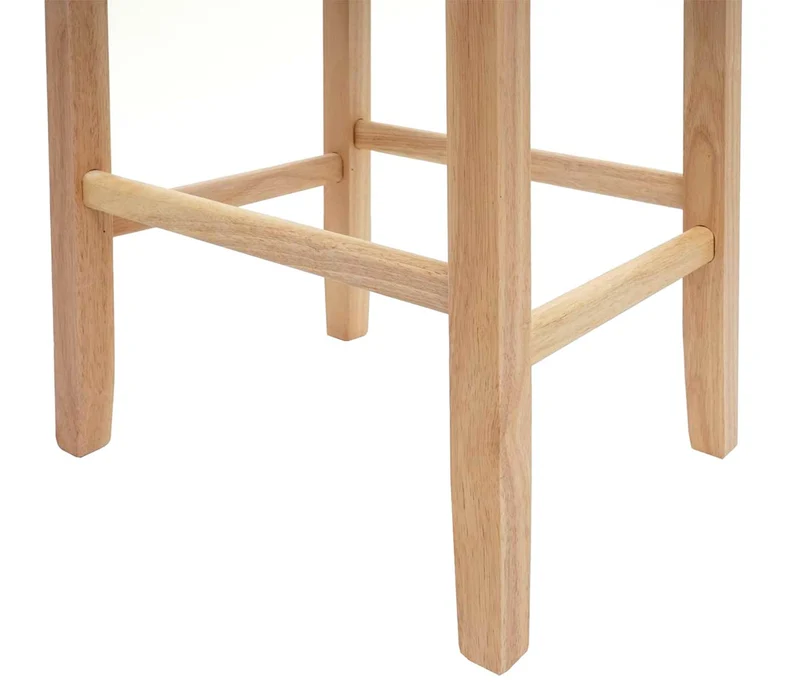 Tabouret de bar chaise haute x1 design classique avec repose-pieds en PVC gris mat pieds clairs 04_0005269