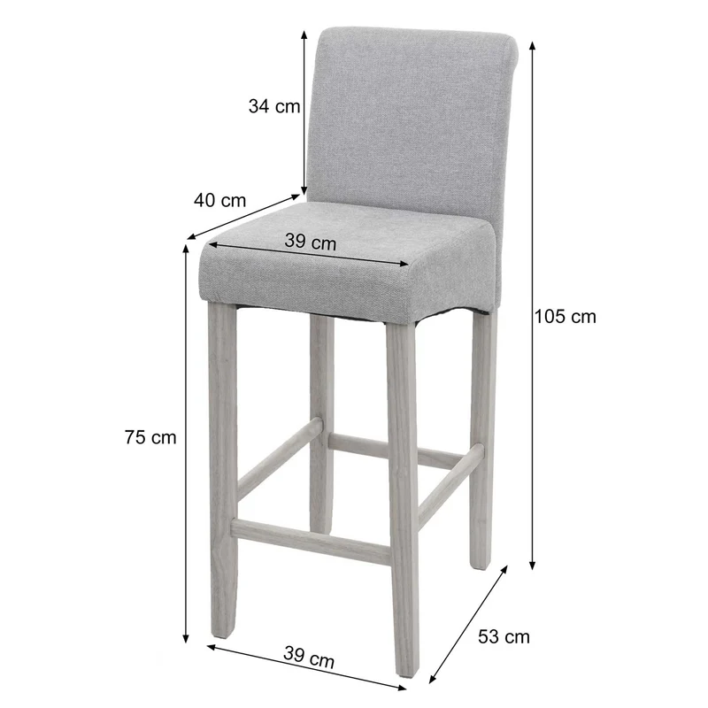 Tabouret de bar chaise haute x1 design classique avec repose-pieds en PVC gris mat pieds clairs 04_0005269