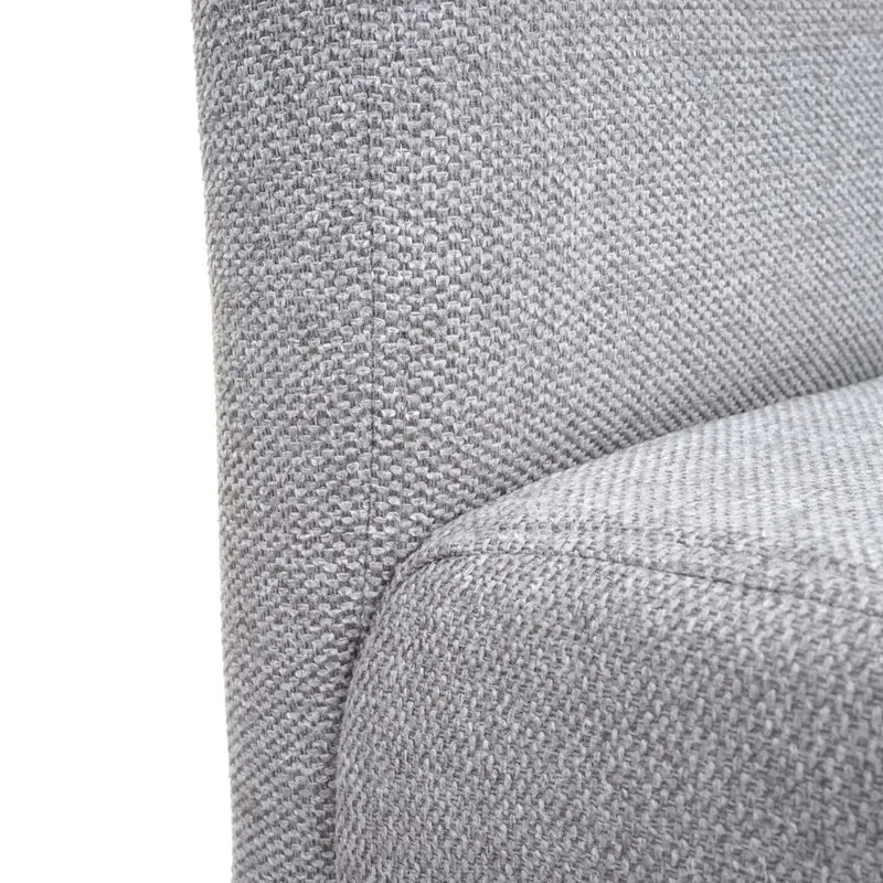 Tabouret de bar chaise de comptoir x1 avec repose-pieds design classique en tissu gris clair pieds clairs 04_0005267