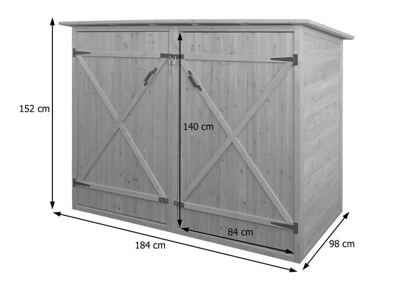 Garage à vélos pour 1 personne coffre abris à vélos verrouillable 152x184x98cm anthracite 04_0003206