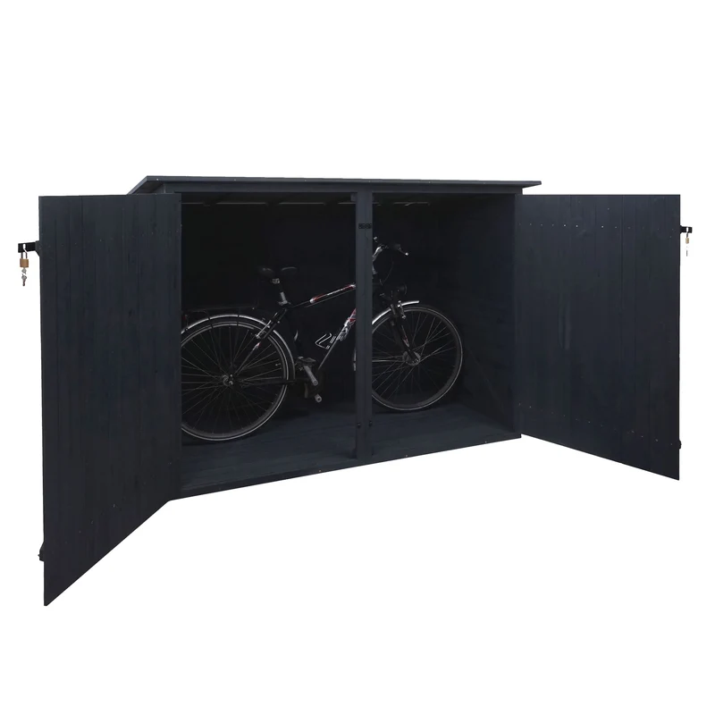 Garage à vélos pour 1 personne coffre abris à vélos verrouillable 152x184x98cm anthracite 04_0003206