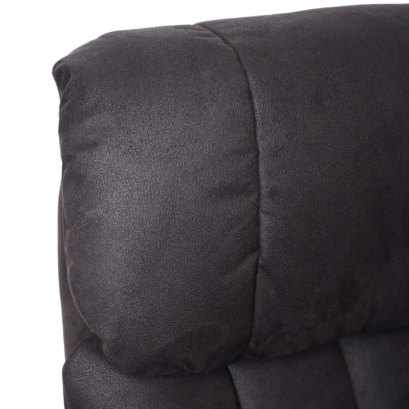 Fauteuil de relaxation avec repose-pieds réglable pivotant en tissu/textile capacité de charge 150 kg marron-noir aspect noyer 04_0003686