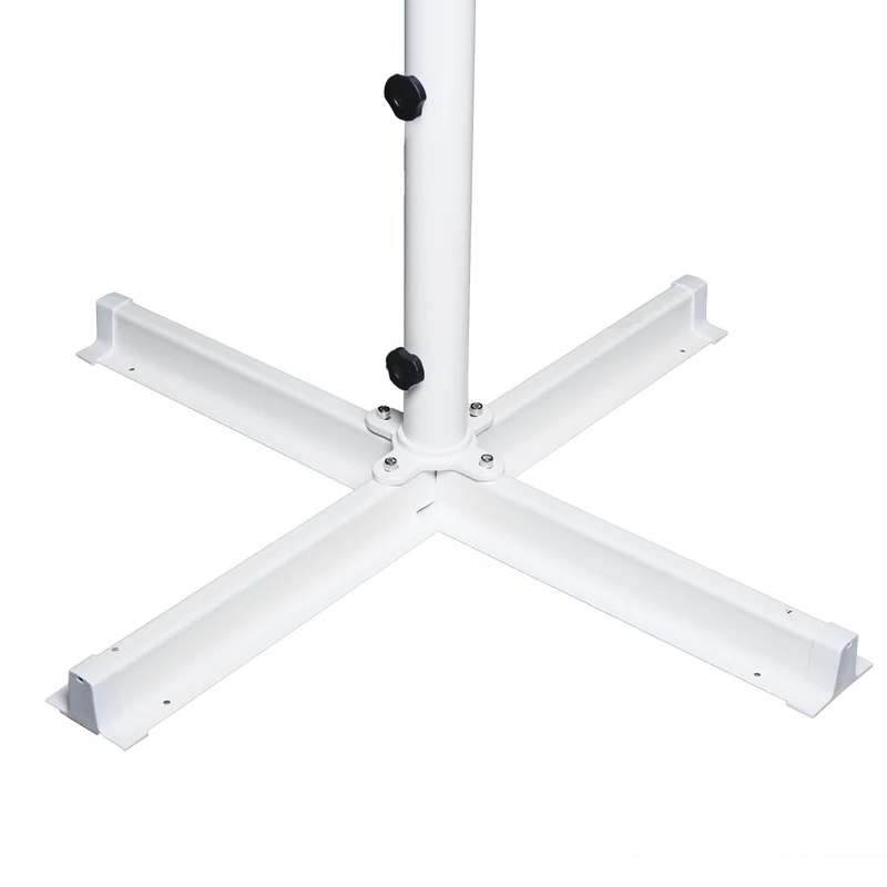 Parasol pour restauration Ø 5m mât polyester/aluminium blanc 28kg rouge avec pied 04_0003857
