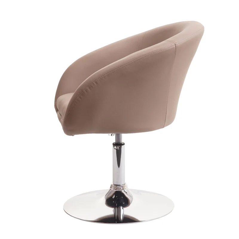 Chaise de salle à manger pivotante rotative et réglable en hauteur en PVC taupe 04_0002227