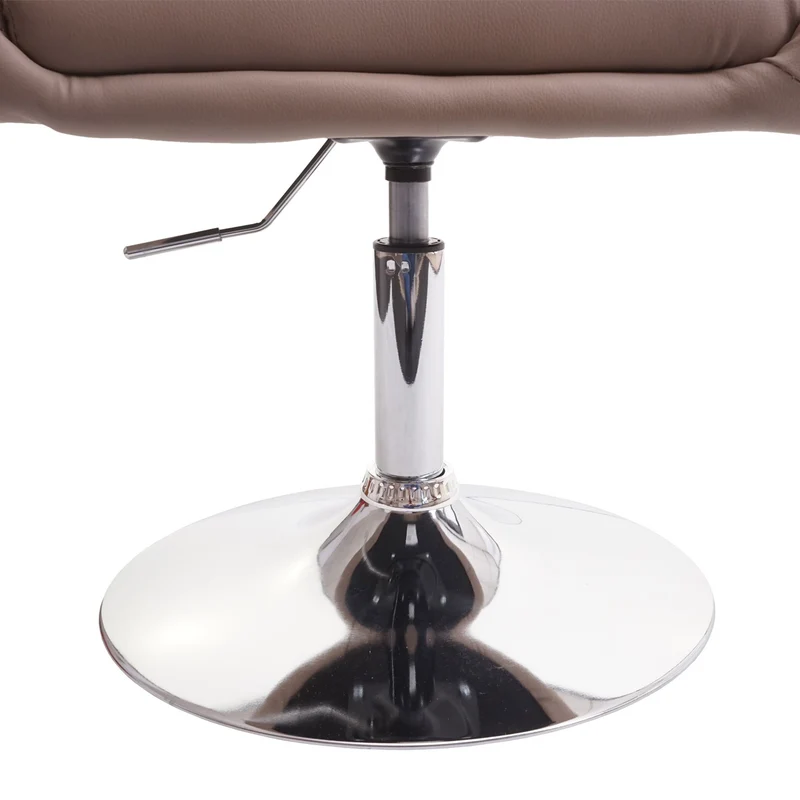 Chaise de salle à manger pivotante rotative et réglable en hauteur en PVC taupe 04_0002227
