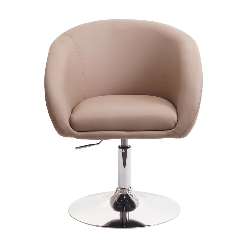 Chaise de salle à manger pivotante rotative et réglable en hauteur en PVC taupe 04_0002227