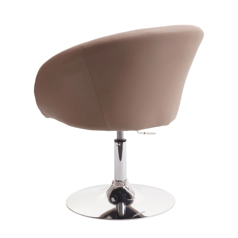 Chaise de salle à manger pivotante rotative et réglable en hauteur en PVC taupe 04_0002227