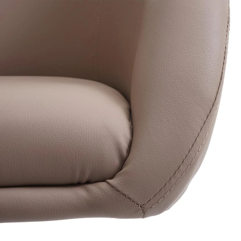 Chaise de salle à manger pivotante rotative et réglable en hauteur en PVC taupe 04_0002227