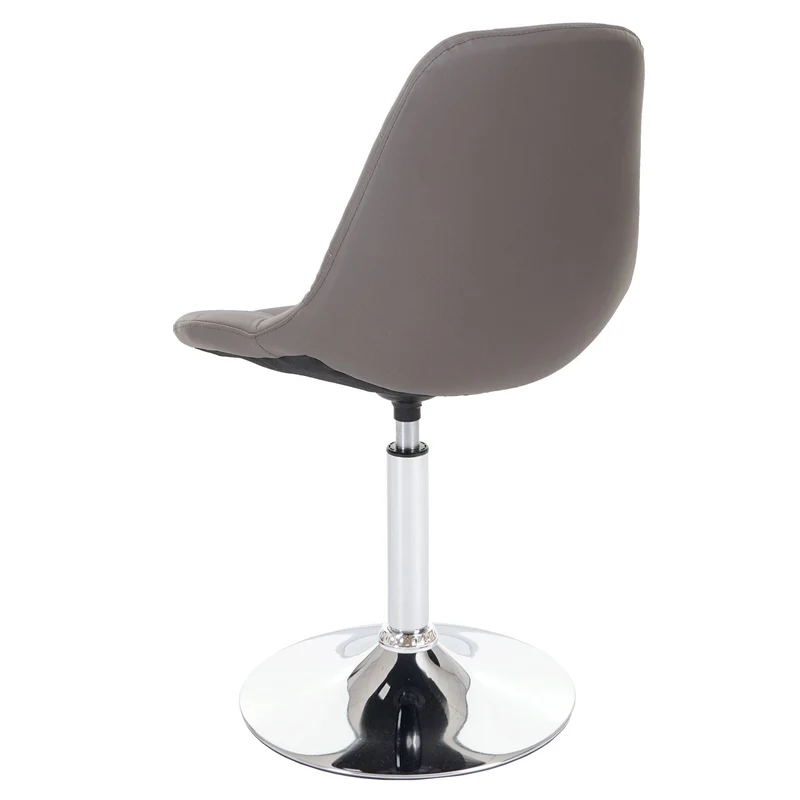 Chaise de salle à manger x1 pivotante design rétro PVC gris taupe piètement chromé 04_0002193