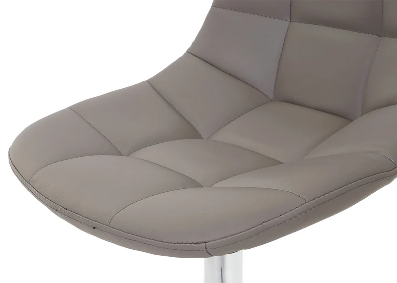 Chaise de salle à manger x1 pivotante design rétro PVC gris taupe piètement chromé 04_0002193