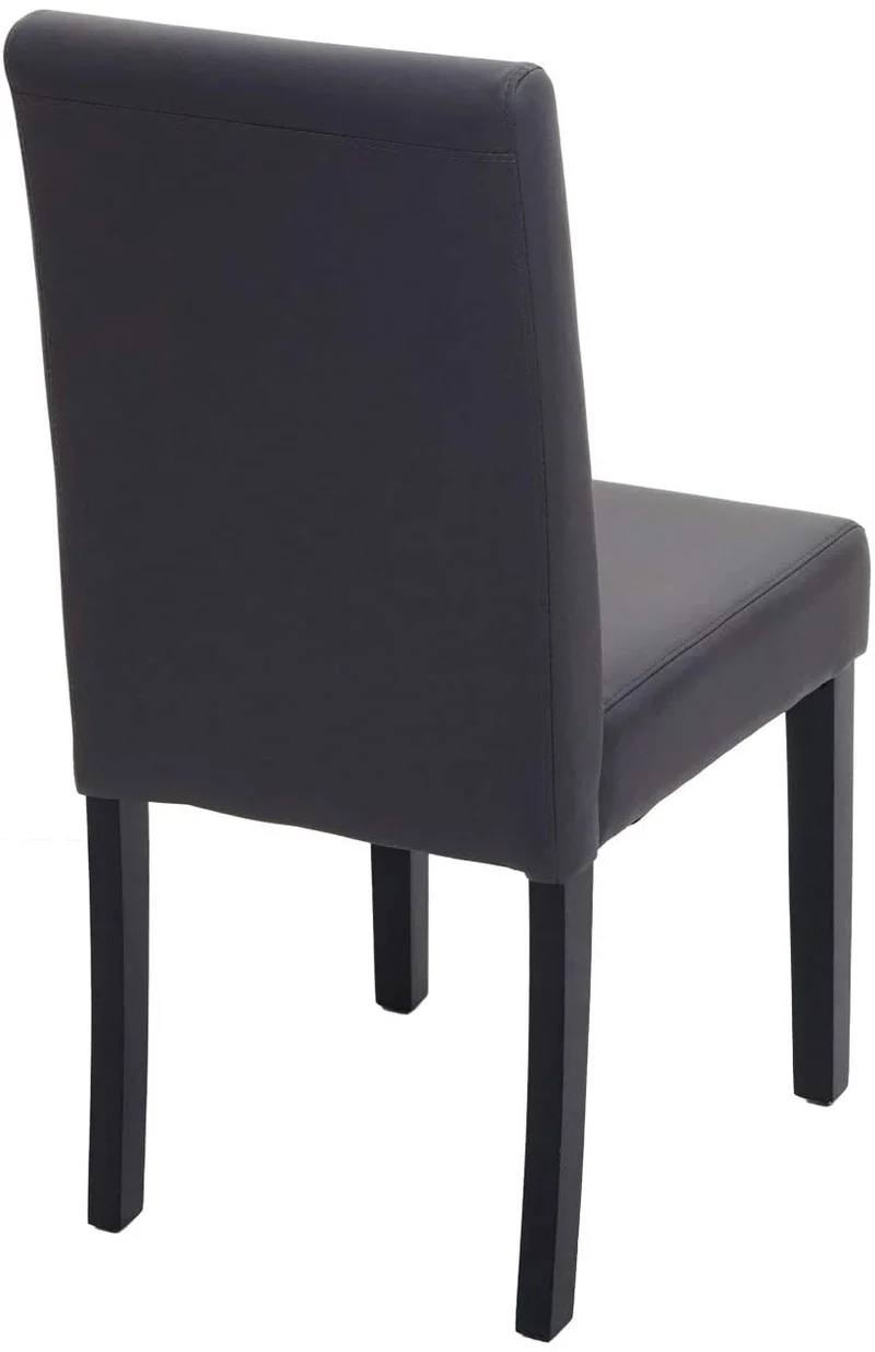 Lot de 2 chaises de salle à manger synthétique gris mat pieds foncés CDS04459