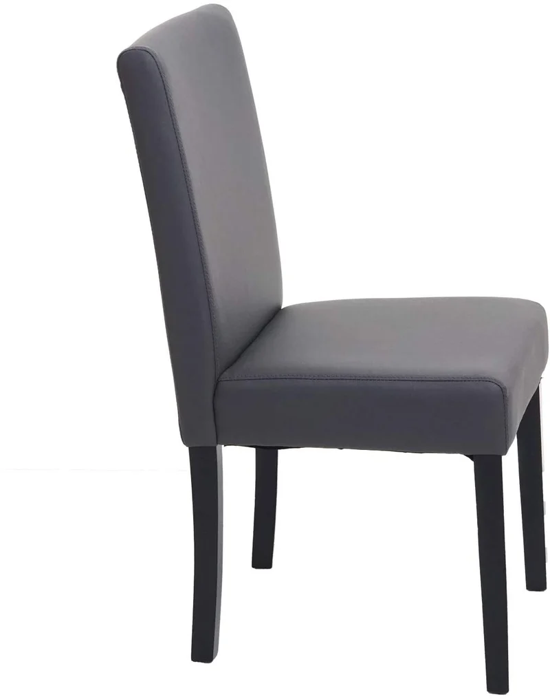 Lot de 2 chaises de salle à manger synthétique gris mat pieds foncés CDS04459