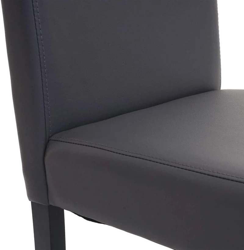 Lot de 2 chaises de salle à manger synthétique gris mat pieds foncés CDS04459