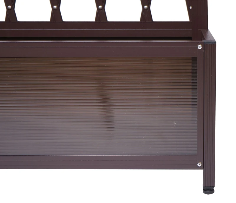 Jardinière trellis bac à fleurs support de plantes en aluminium et acier 152x90x35cm marron 04_0004320