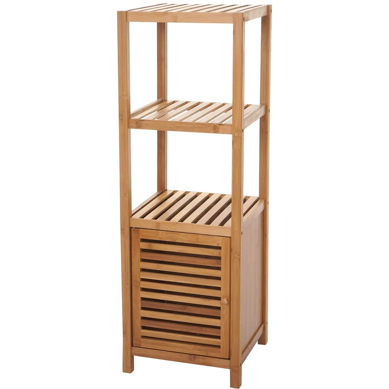 Etagère armoire meuble pour salle de bain en bambou 110x36x34 cm SDB04023