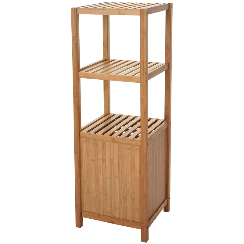 Etagère armoire meuble pour salle de bain en bambou 110x36x34 cm SDB04023