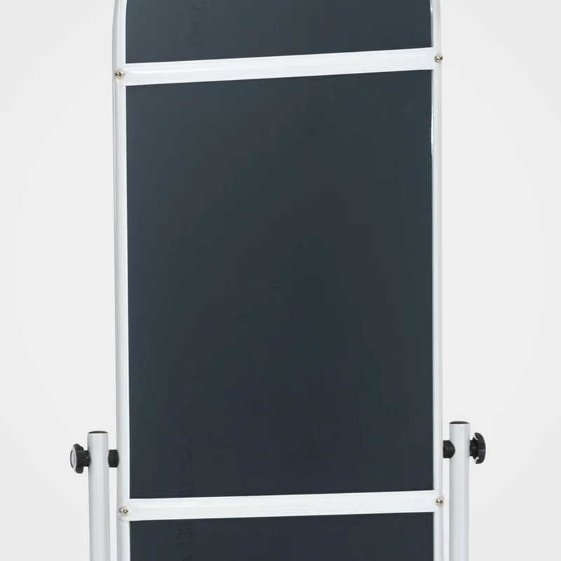 Miroir sur pieds avec roulettes forme ovale 113 x 33 cm en métal blanc 10_0003724