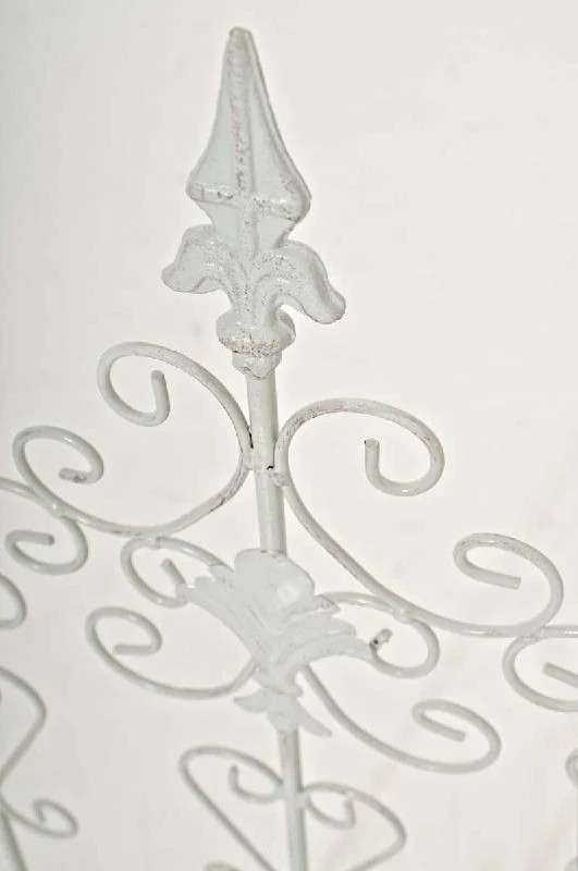 Tuteur pour plante grimpante 122x35 cm en métal blanc vieilli 10_0003868