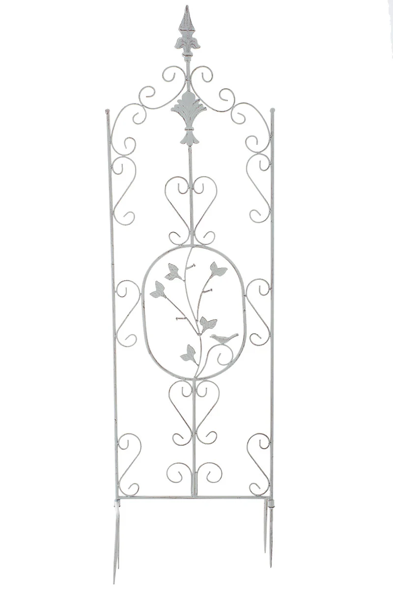 Tuteur pour plante grimpante 122x35 cm en métal blanc vieilli 10_0003868