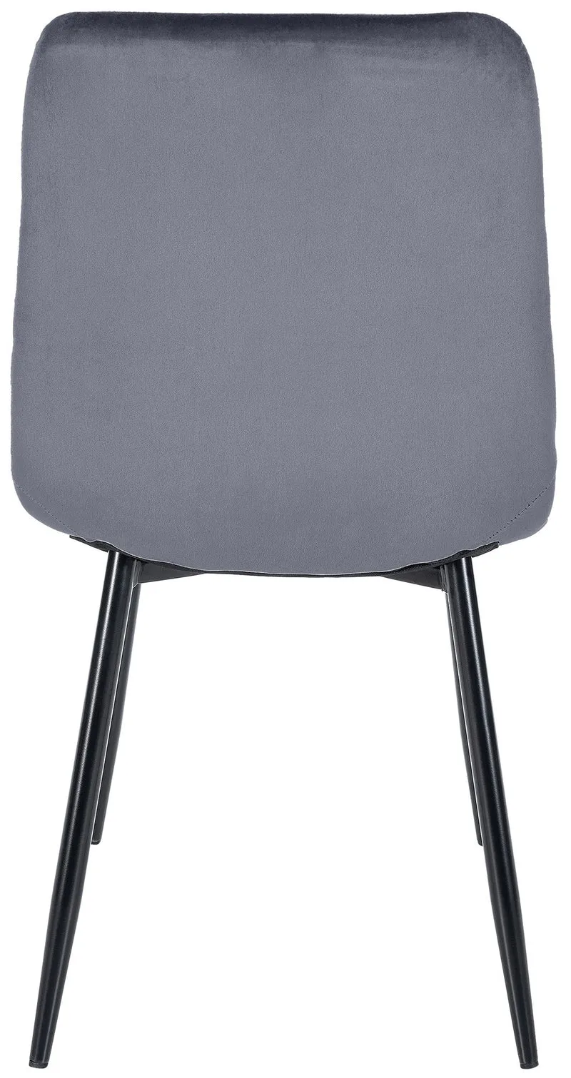 Lot de 4 chaises de salle à manger style moderne et confortable en tissu velours gris foncé et métal noir 10_0001782