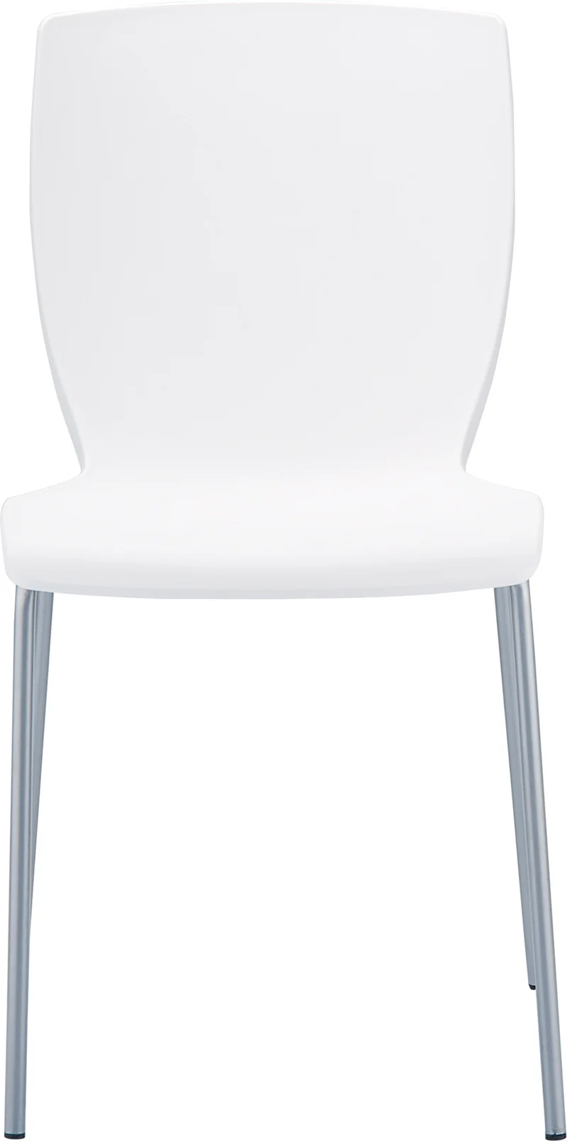 Chaise de cuisine ou véranda empilable pour intérieur ou extérieur assise en plastique blanc cadre en aluminium 10_0000973