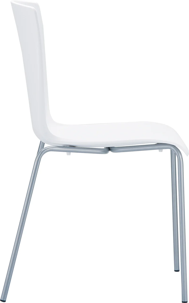 Chaise de cuisine ou véranda empilable pour intérieur ou extérieur assise en plastique blanc cadre en aluminium 10_0000973