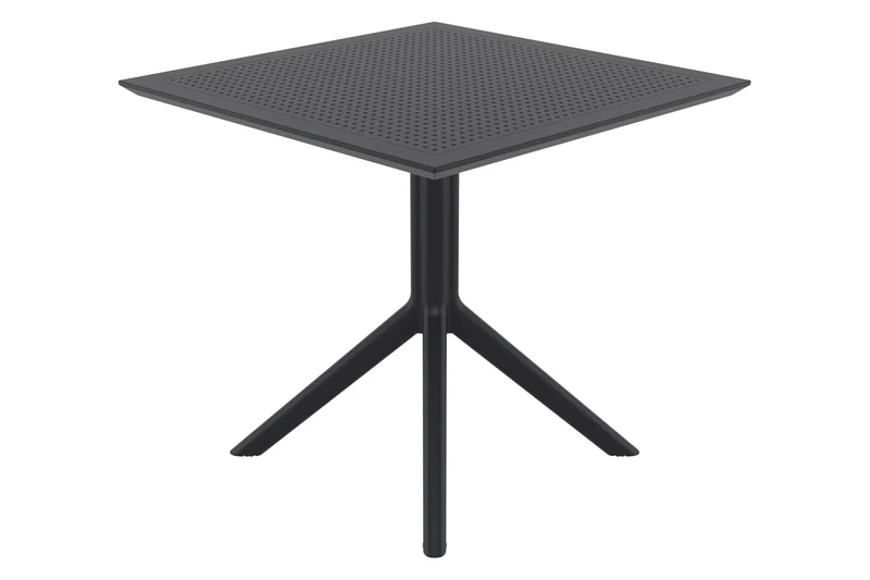 Table de jardin lounge pour intérieur ou extérieur hauteur fixe 74 cm en plastique noir 10_0003057