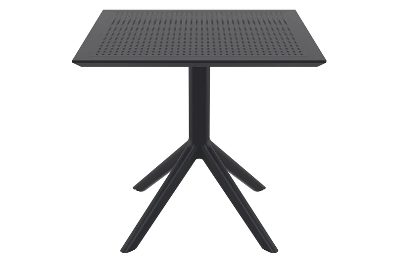 Table de jardin lounge pour intérieur ou extérieur hauteur fixe 74 cm en plastique noir 10_0003057