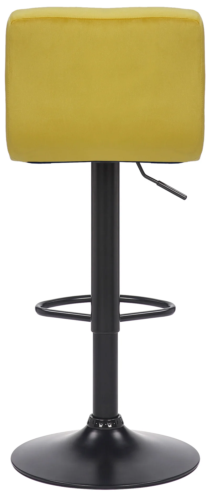 Lot de 2 tabourets de bar en velours jaune coutures décoratives piètement métal noir 10_0004148