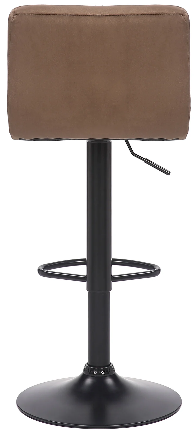 Lot de 2 tabourets de bar en velours marron coutures décoratives piètement métal noir 10_0004146