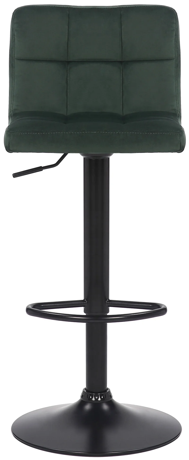 Lot de 2 tabourets de bar en velours vert coutures décoratives piètement métal noir 10_0004145