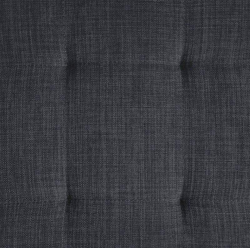 Banc banquette en tissu gris foncé capitonné assise rembourrée et acier inoxydable 100 cm 10_0005505