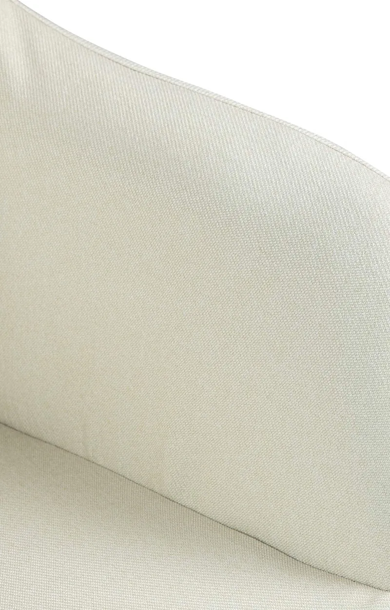 Tabouret de bar chaise haute x1 fonction rotation 360° en tissu crème avec coutures décoratives piètement métal chromé 10_0005272