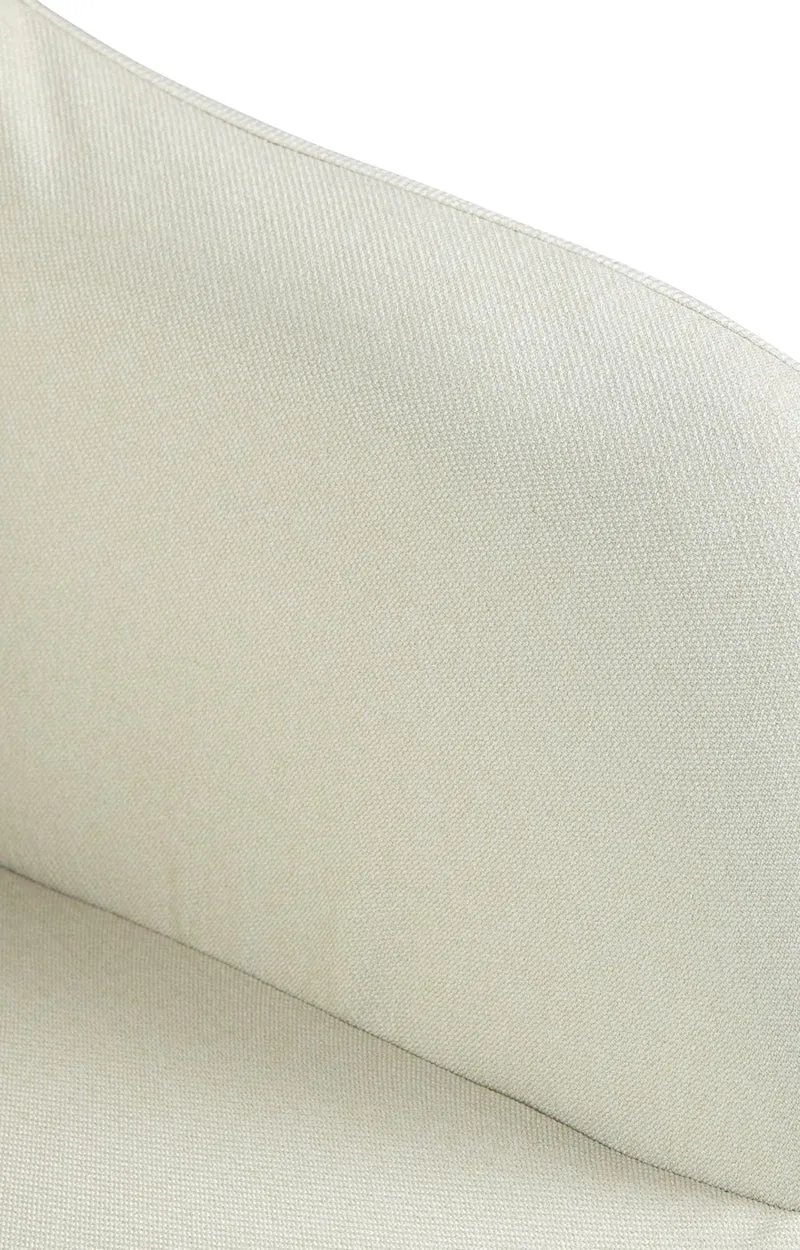 Tabouret de bar chaise haute x1 fonction rotation 360° en tissu crème avec coutures décoratives piètement métal noir 10_0005277