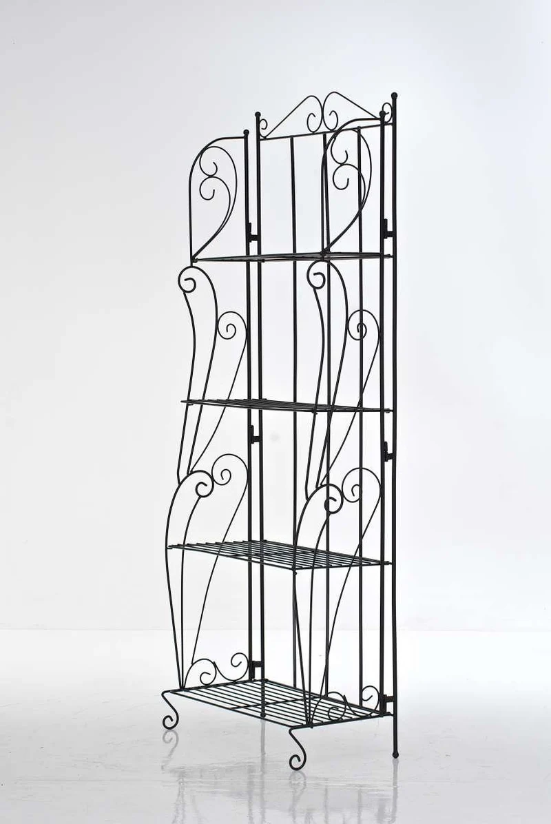 Etagère avec 4 espaces de rangement 160x60 cm en métal noir 10_0003977