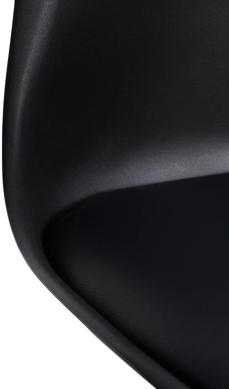 Lot de 6 chaises de salle à manger cuisine en plastique et PVC noir châssis en bois 10_0003221