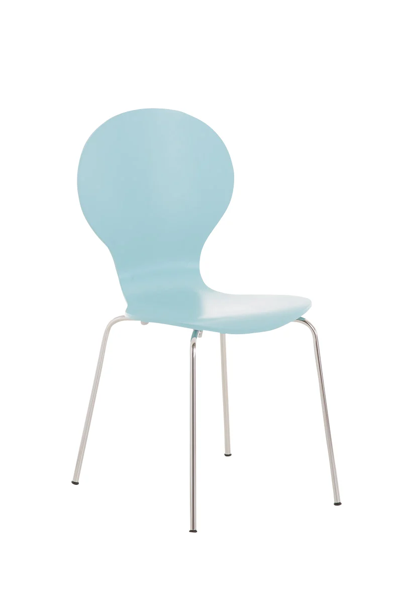Chaise de salle à manger cuisine visiteur empilable design moderne bois bleu clair 10_0000791