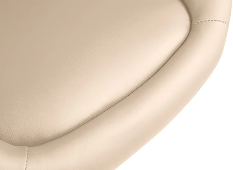 Tabouret de bar x1 réglable et pivotant dossier arrondi en PVC crème piètemet en métal chromé TDB10805