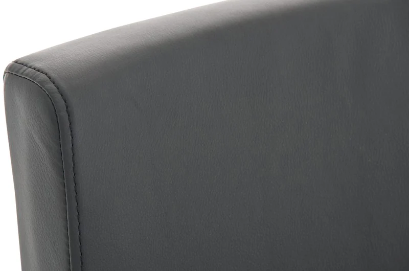 Tabouret de bar x1 design moderne support en acier inoxydable assise en PVC noir 10_0005317
