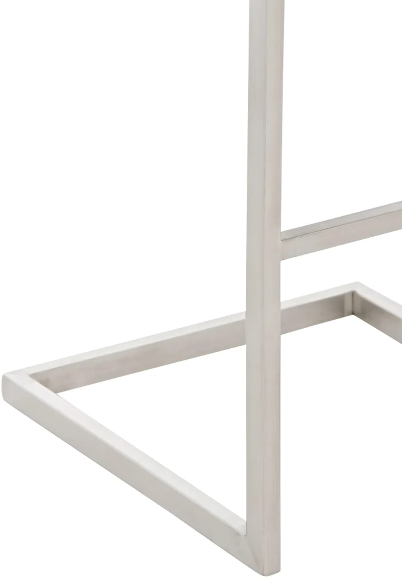 Tabouret de bar x1 design moderne support en acier inoxydable assise en PVC noir 10_0005317
