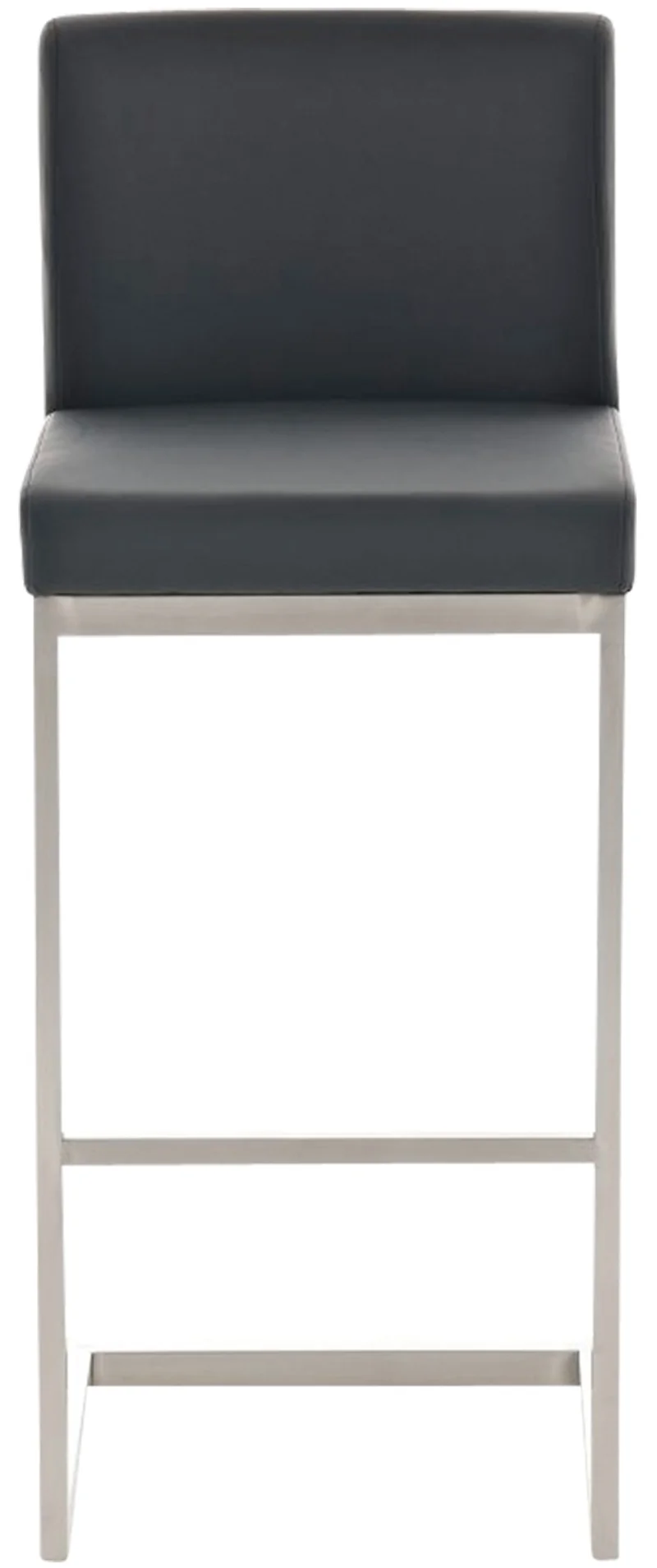 Tabouret de bar x1 design moderne support en acier inoxydable assise en PVC noir 10_0005317